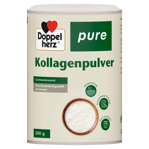 Abbildung der Produktverpackung Doppelherz pure Kollagenpulver Frontansicht